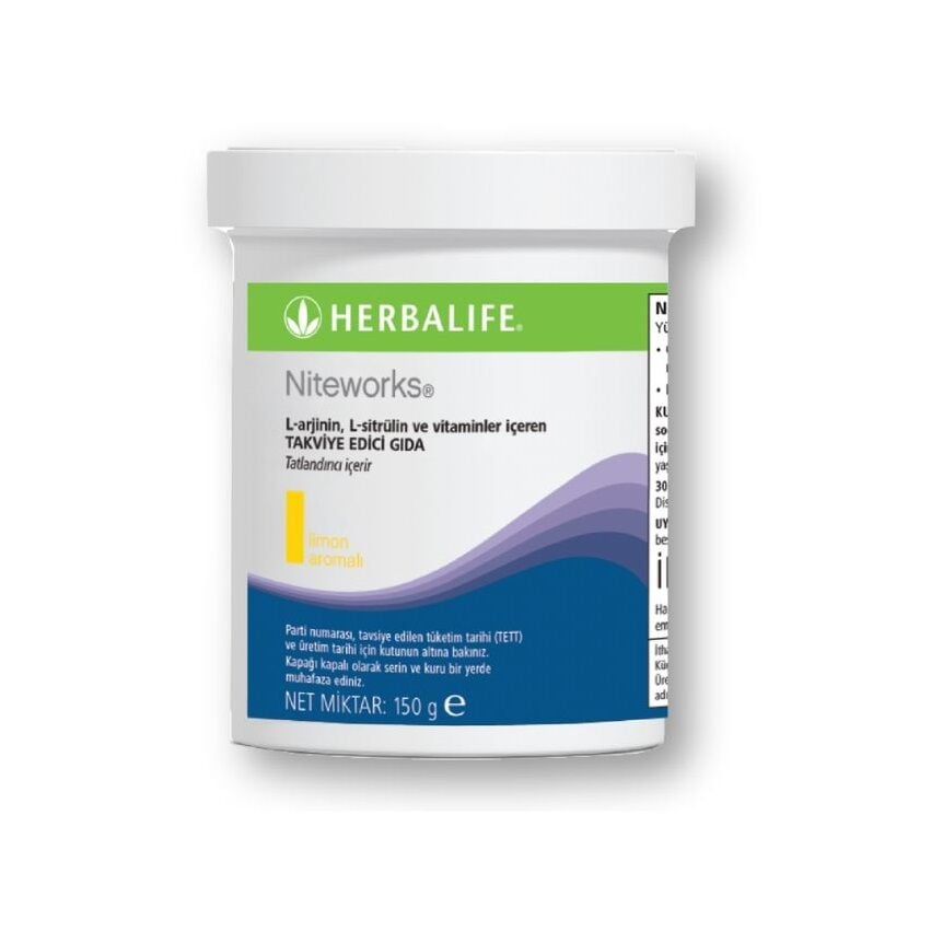 Herbalife Niteworks L-arjinin, L-sitrülin ve Vitaminler İçeren Takviye Edici Gıda-Limon Aromalı 150 gram