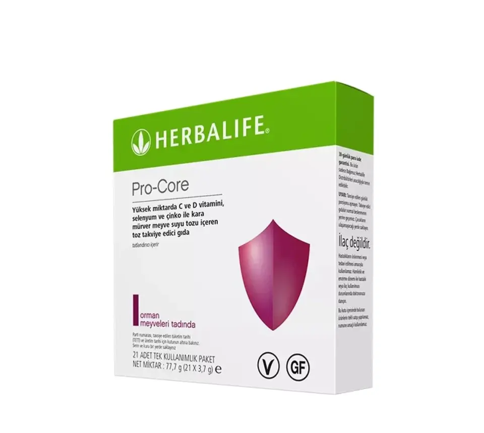 Herbalife Pro-Core Vitaminler ve Mineraller Karışımı Tozu-Orman Meyveleri Aromalı 21 paket